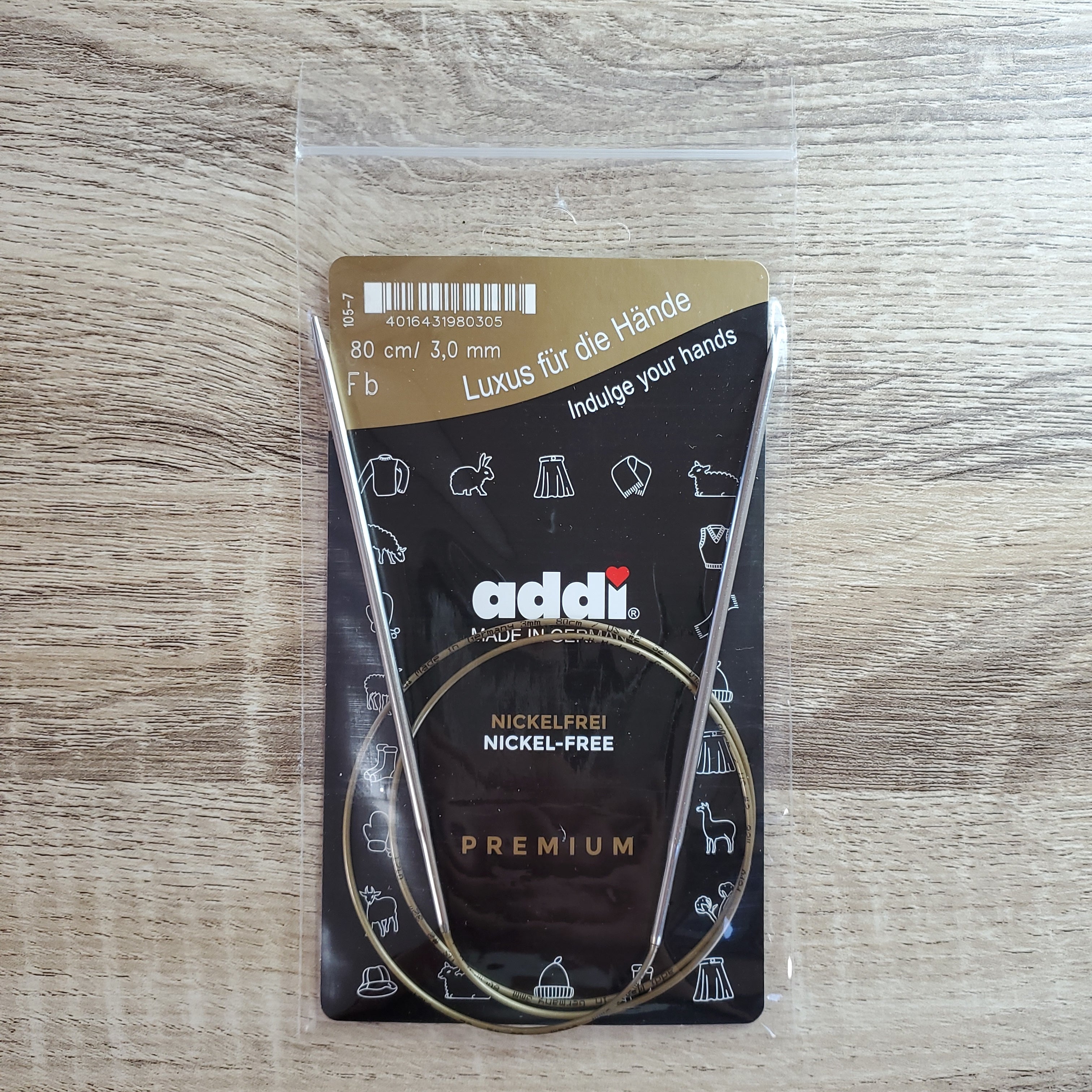 addi 114-7/105-7 'プレミアム' 輪針（メッキ加工） 60cm (3.00mm) addi 114-7⁄105-7 \u0027プレミアム\u0027 輪針（メッキ加工） 80cm (4.50mm